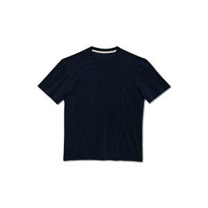 LABEL Mens Crew T-Shirt Navy MD Cotton Blend Short Sleeve